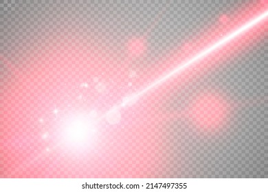 Abstract laser beam. Transparent isolated on black background. Vector illustration.	