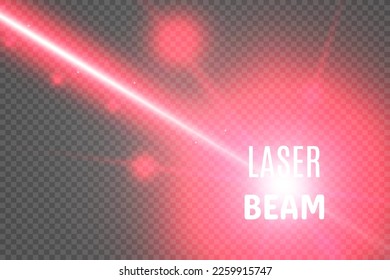 Abstract laser beam. Transparent isolated on black background. Vector illustration.