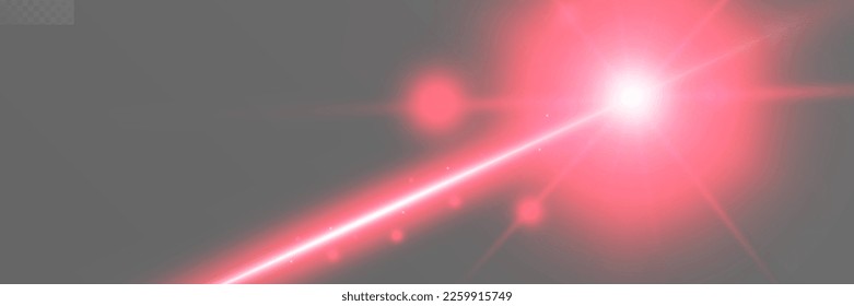 Abstract laser beam. Transparent isolated on black background. Vector illustration.