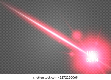 Abstract laser beam. Transparent isolated on black background. Vector illustration.	