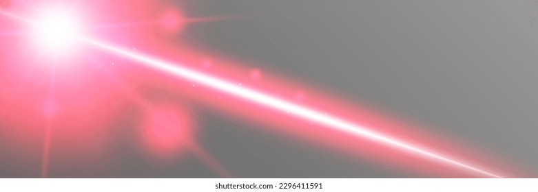 Abstract laser beam. Transparent isolated on black background. Vector illustration.	