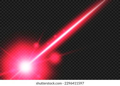 Abstract laser beam. Transparent isolated on black background. Vector illustration.	