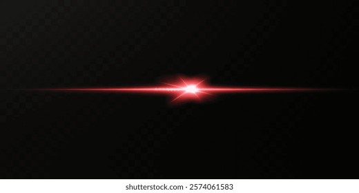 Abstract laser beam. Transparent isolated on black background. Vector illustration.