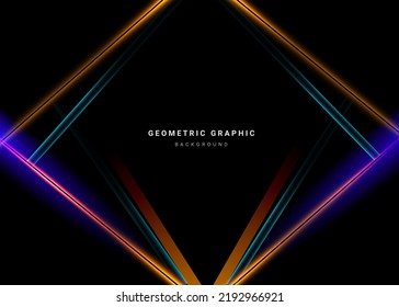 Abstract laser light lines motion design black background vector illustration 