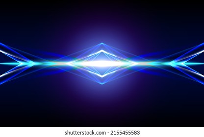 abstract laser light on deep blue background, neon art 3d space background.