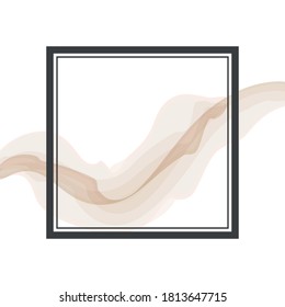 Abstract Latte Watercolor Ribbon Frame Border