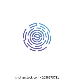 Abstract latter S maze, vortex. Hipster design element. Vector illustration.