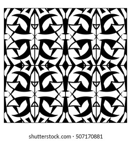 Abstract lattice monochrome seamless pattern