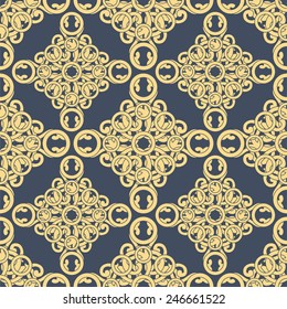 abstract lattice on a black background in seamless pattern