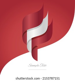 Abstract Latvia 3D wavy flag red yellow modern ribbon strip logo icon abstract background vector