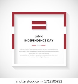 Abstract Latvia flag square frame stock illustration. Creative country frame with text for Independence day of Latvia