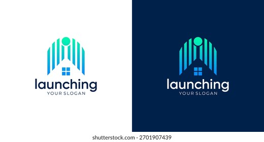 Abstractas de la Inspiración de Vector de diseño de logotipos de Launch Home.	
