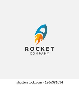 abstract launched rocket logo icon vector template on white background