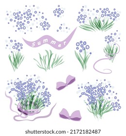 Ilustración del vector lavanda abstracta aislada en fondo blanco