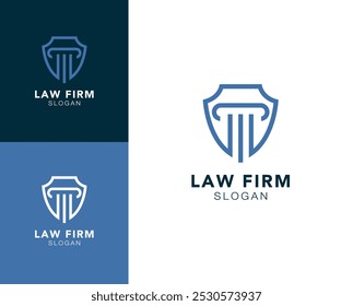 Abstract law firm logo. Law firm with shield vector logo design.