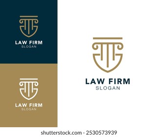 Abstract law firm logo. Law firm with shield vector logo design.