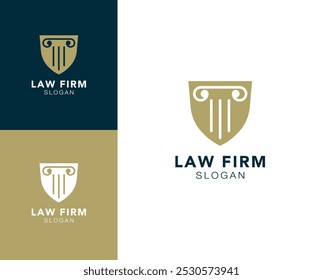 Abstract law firm logo. Law firm with shield vector logo design.