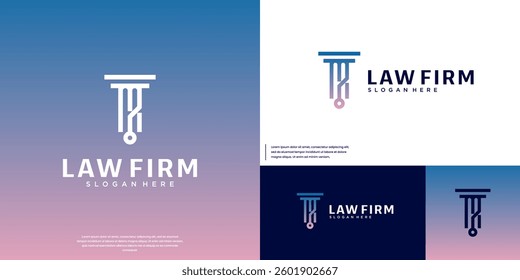 abstract law logo with technology pillar concept, justice symbol, digital, design vector illustration.