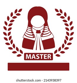 Abstract lawyer icon logo design with bold red color art