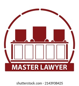 Abstract lawyer icon logo design with bold red color art
