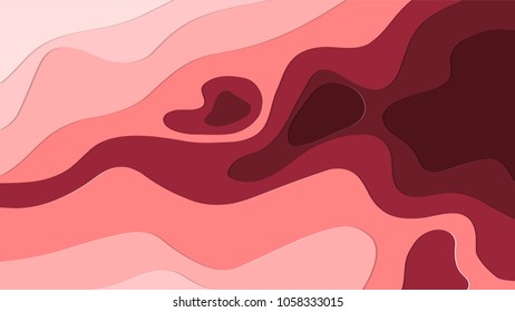 Abstract Layer Art Background Abstract realistic paper decoration for design textured with cardboard. 3d Relief. Carving art. Vector illustration. Cover layout design template.