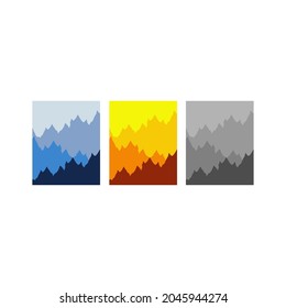 Abstract Layer Colored Mountain set, Design for Tshirt or Apparel Outdoors
