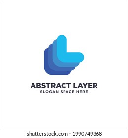 Abstract Layer L letter Logo Design Vector