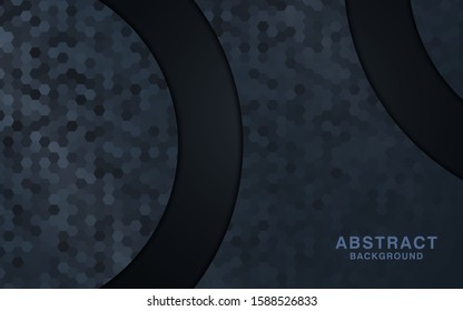 Abstract layer luxury dark blue light and hexagon texture background. Illustration vector