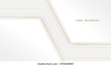 abstract layer overlaps illustration with golden linen white background