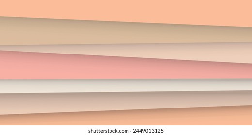 Abstrakte Schicht aus pfirsichfarbenem Ton geometrische Form Vektorillustration Hintergrund.
