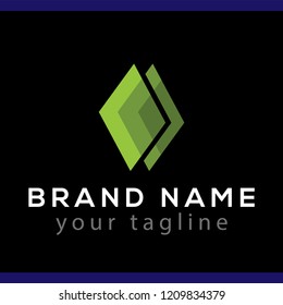 abstract layer square logo vector element. layer logo template