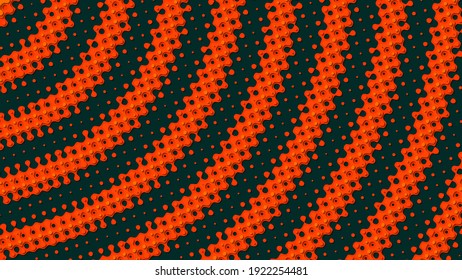 Resumen de fondo estratificado con anillos perforados en forma de papel. Formas en colores naranja y negro con sombra. Ilustración del vector