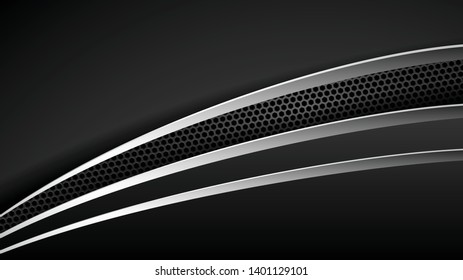 Abstract Layered Black Chrome Trim Automotive Background for all business company with high end look