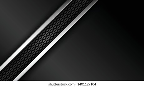 Abstract Layered Black Chrome Trim Automotive Background for all business company with high end look