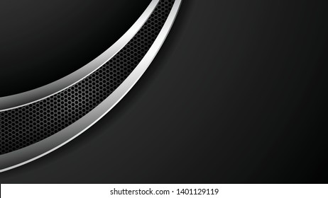Abstract Layered Black Chrome Trim Automotive Background for all business company with high end look