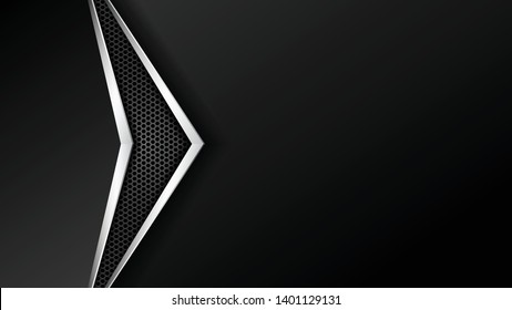 Abstract Layered Black Chrome Trim Automotive Background for all business company with high end look