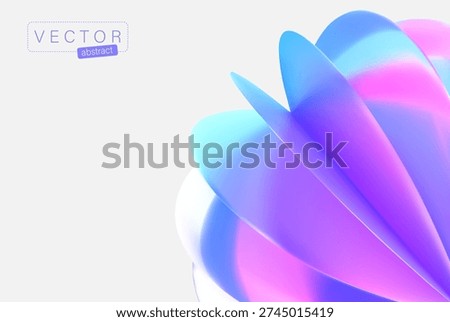Abstract layered circles background for branding and digital design. Blue purple gradient circular shapes in modern futuristic glass style vector