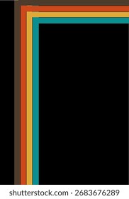 Marcos De Color En Capas Abstractas Sobre Fondo Negro Para Diseño Moderno, Proyectos De Arte Y Imágenes De Stock
