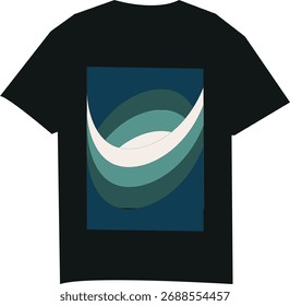 Abstract Layered Curve Art T Shirt Design
