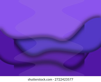 Abstract layered liquid background featuring smooth organic shapes in multiple purple and violet tones. Modern minimalist composition inspired by fluid art and paper cut style, creating depth through soft shadows and flowing layered forms. This abstract design conveys creativity, elegance, mystery, and contemporary aesthetics. Ideal for branding, advertising, posters, banners, websites, presentations, social media content, mobile apps, and digital marketing materials. The rich purple color palette represents imagination, luxury, calmness, and artistic expression. Clean design without text, logos, or brands, making it suitable for commercial stock use, creative projects, wallpapers, templates, and modern visual layouts.