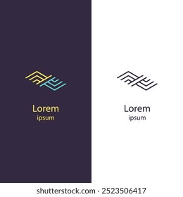 Diseño de logotipo Abstractas en capas con un aspecto geométrico y apilado. Ideal para empresas en tecnología, arquitectura, Diseño web, servicios empresariales, branding y consultoría moderna.