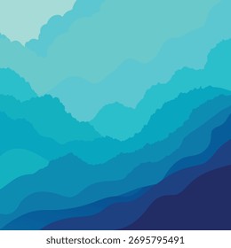 Abstractas cordillera en capas en las montañas de Shades of Blue
