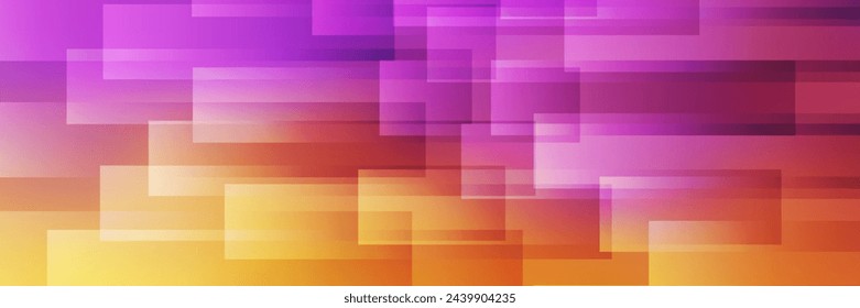 Abstract Layered Overlapping Geometric Gradient Shapes Pattern with Various Random Sized Rectangles Colored in Shades of Yellow, Brown and Purple - Geometric Overlays Texture Vector Background Design