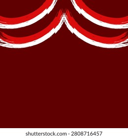 Abstract layered red and white brush stroke background for indonesia independence day