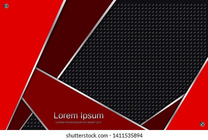 Abstract layered red-black metallic vector background. Design for web page and  presentation