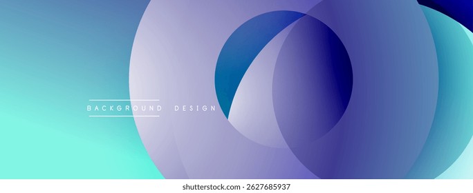 Abstract layered shapes, blue purple gradient. Modern design element, smooth transitions, dynamic composition. Background suggests technology, innovation.
