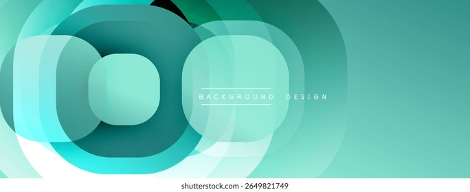 Abstract layered shapes create dynamic teal background. Smooth gradients suggest movement, modern design aesthetic. Minimalist composition.
