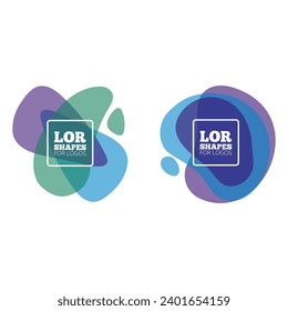 Abstract layered shapes for logos design. Big vector set with effect translucent colorful illustration