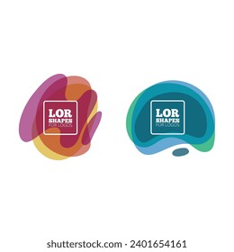 Formas en capas abstractas para el diseño de logotipos. Gran conjunto vectorial con efecto de ilustración de color translúcido
