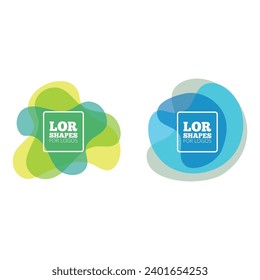 Abstract layered shapes for logos design. Big vector set with effect translucent colorful illustration